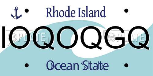 IOQOQGQ Rhode Island License Plate