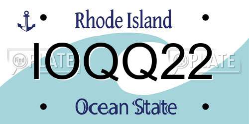 IOQQ22 Rhode Island License Plate