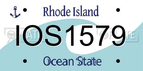 IOS1579 Rhode Island License Plate