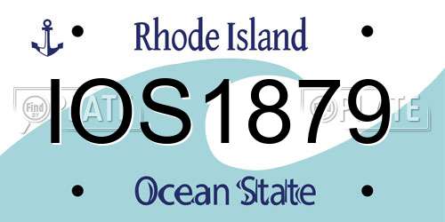 IOS1879 Rhode Island License Plate