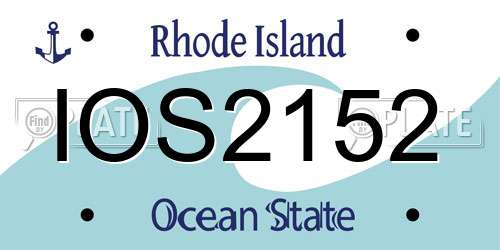 IOS2152 Rhode Island License Plate