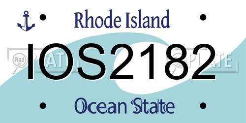IOS2182 Rhode Island License Plate