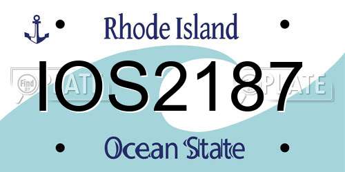 IOS2187 Rhode Island License Plate