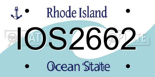 IOS2662 Rhode Island License Plate