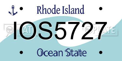IOS5727 Rhode Island License Plate
