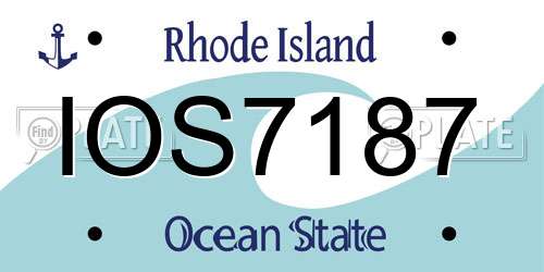 IOS7187 Rhode Island License Plate