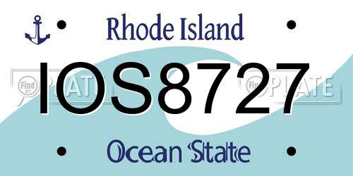 IOS8727 Rhode Island License Plate