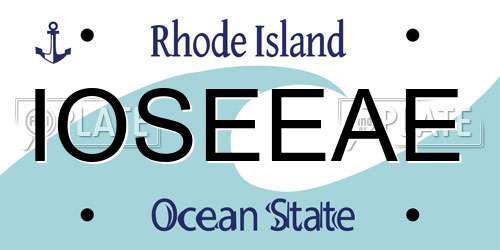 IOSEEAE Rhode Island License Plate