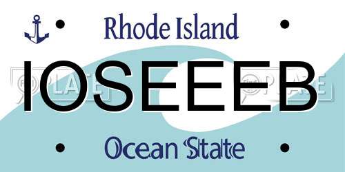 IOSEEEB Rhode Island License Plate