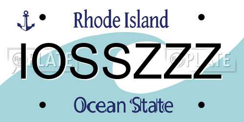 IOSSZZZ Rhode Island License Plate