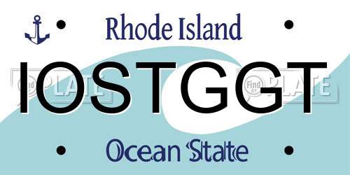 IOSTGGT Rhode Island License Plate