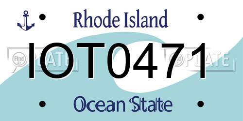 IOT0471 Rhode Island License Plate