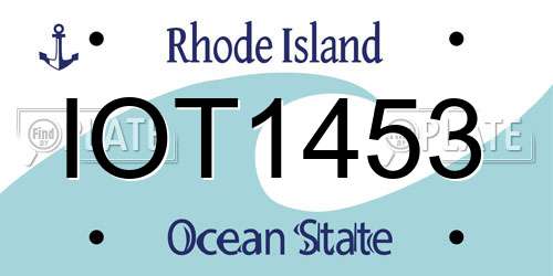 IOT1453 Rhode Island License Plate