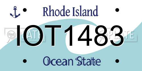 IOT1483 Rhode Island License Plate
