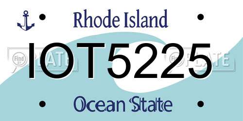 IOT5225 Rhode Island License Plate