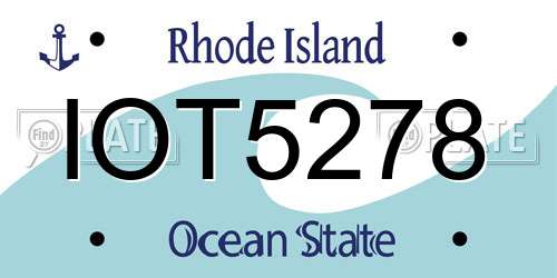 IOT5278 Rhode Island License Plate