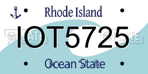 IOT5725 Rhode Island License Plate