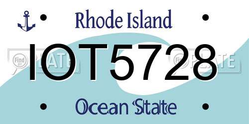 IOT5728 Rhode Island License Plate