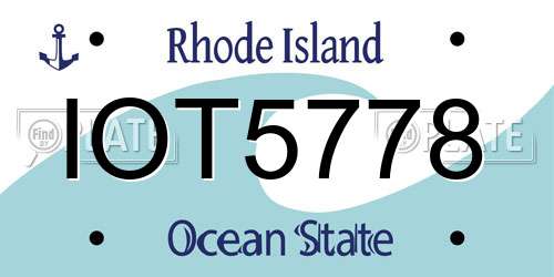 IOT5778 Rhode Island License Plate