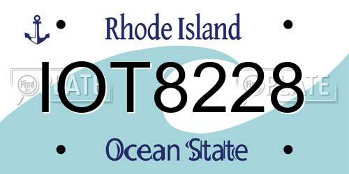 IOT8228 Rhode Island License Plate