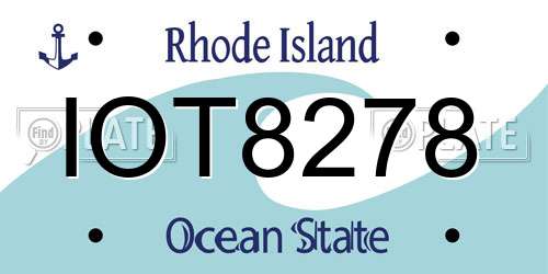 IOT8278 Rhode Island License Plate