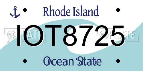 IOT8725 Rhode Island License Plate
