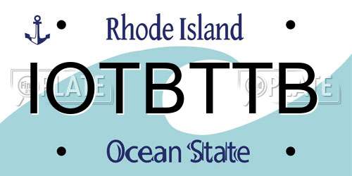 IOTBTTB Rhode Island License Plate