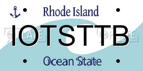 IOTSTTB Rhode Island License Plate