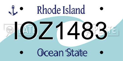 IOZ1483 Rhode Island License Plate