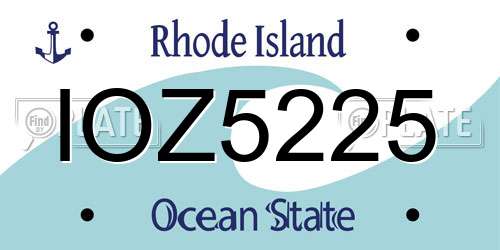 IOZ5225 Rhode Island License Plate