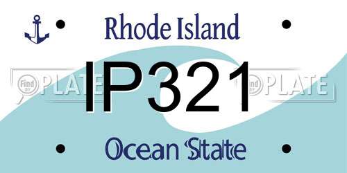 IP321 Rhode Island License Plate