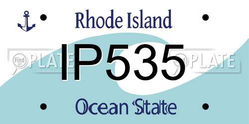 IP535 Rhode Island License Plate