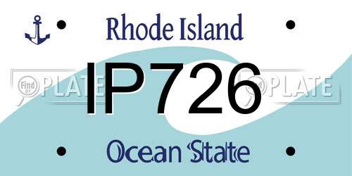 IP726 Rhode Island License Plate