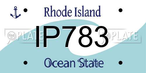 IP783 Rhode Island License Plate