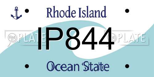 IP844 Rhode Island License Plate