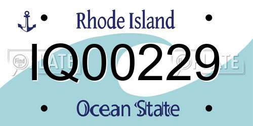 IQ00229 Rhode Island License Plate