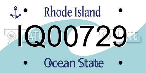 IQ00729 Rhode Island License Plate
