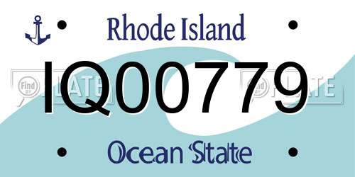 IQ00779 Rhode Island License Plate