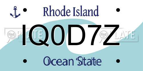 IQ0D7Z Rhode Island License Plate