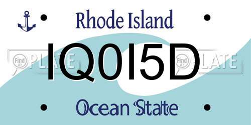 IQ0I5D Rhode Island License Plate