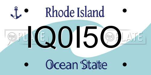 IQ0I5O Rhode Island License Plate