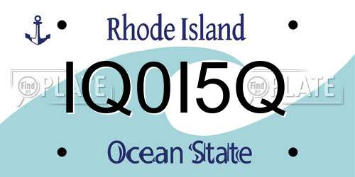 IQ0I5Q Rhode Island License Plate