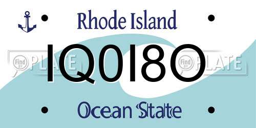 IQ0I8O Rhode Island License Plate