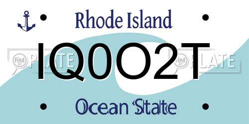 IQ0O2T Rhode Island License Plate