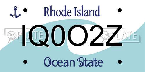 IQ0O2Z Rhode Island License Plate