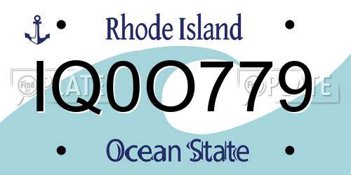 IQ0O779 Rhode Island License Plate