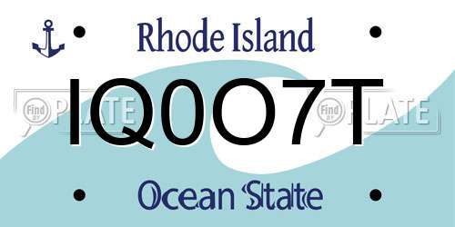 IQ0O7T Rhode Island License Plate