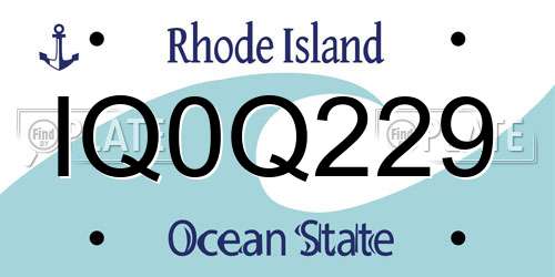 IQ0Q229 Rhode Island License Plate