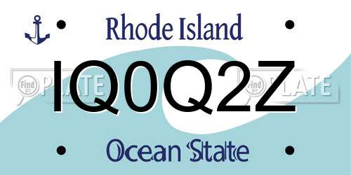 IQ0Q2Z Rhode Island License Plate