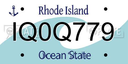 IQ0Q779 Rhode Island License Plate